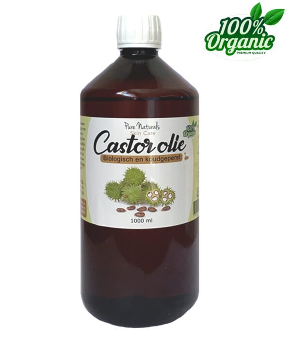 Pure Naturals – Castorolie – Koudgeperst – Biologisch – Haar, huid en wimpers – 1000 ml