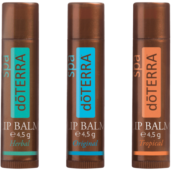 doTERRA Original, Tropical, Herbal Lippenbalsem verpakking met 3 variëteiten